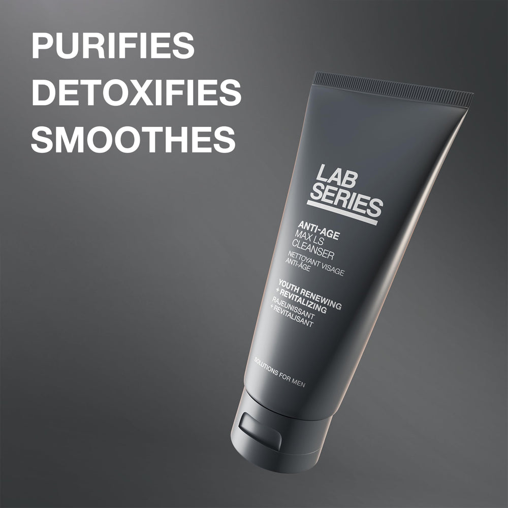 Lab Series close-up foamy texture demonstrating gentle rich lather benefit