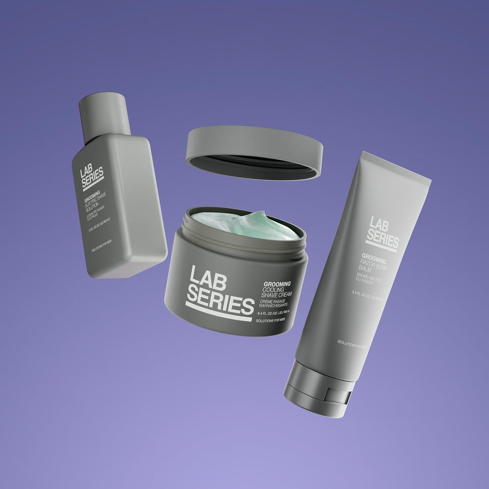 Lab Series with award badge featuring GQ recognition for trusted grooming results