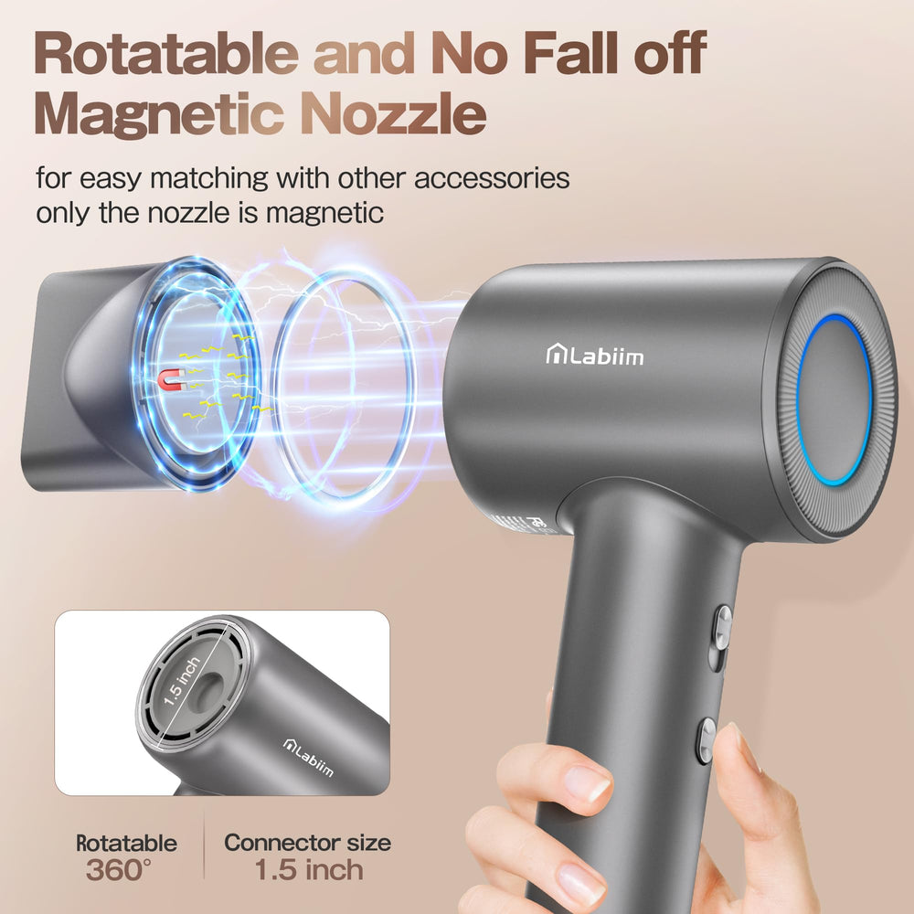 Labiim dryer with travel bag lifestyle scene emphasizing space-saving practicality