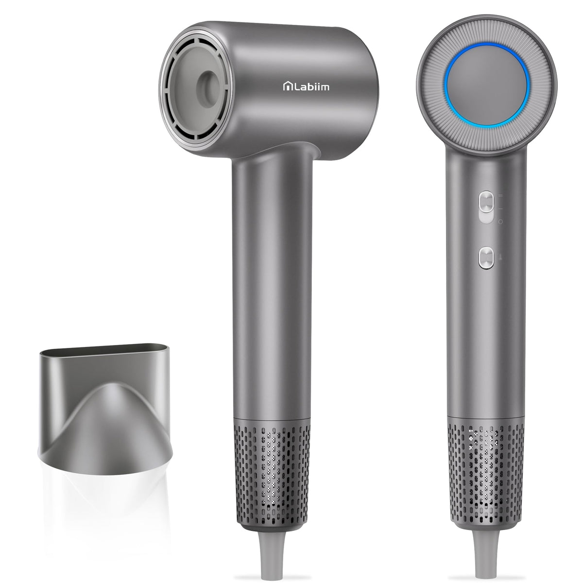 Labiim front view gray showing sleek design and fast drying benefit