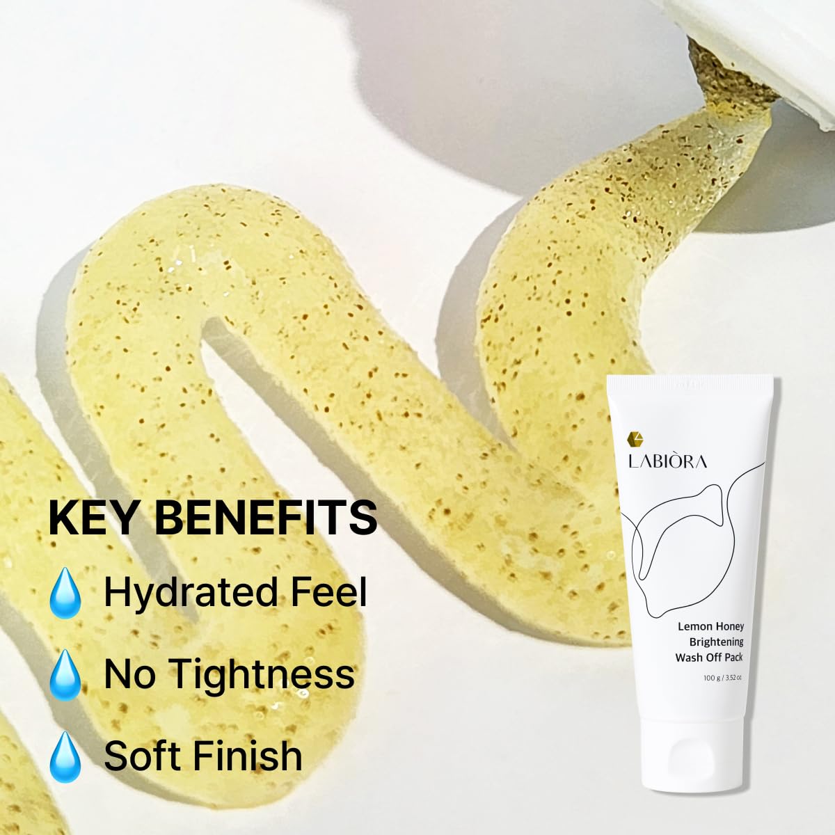 LABIORA mask applied to cheek demonstrating even coverage for smoothing