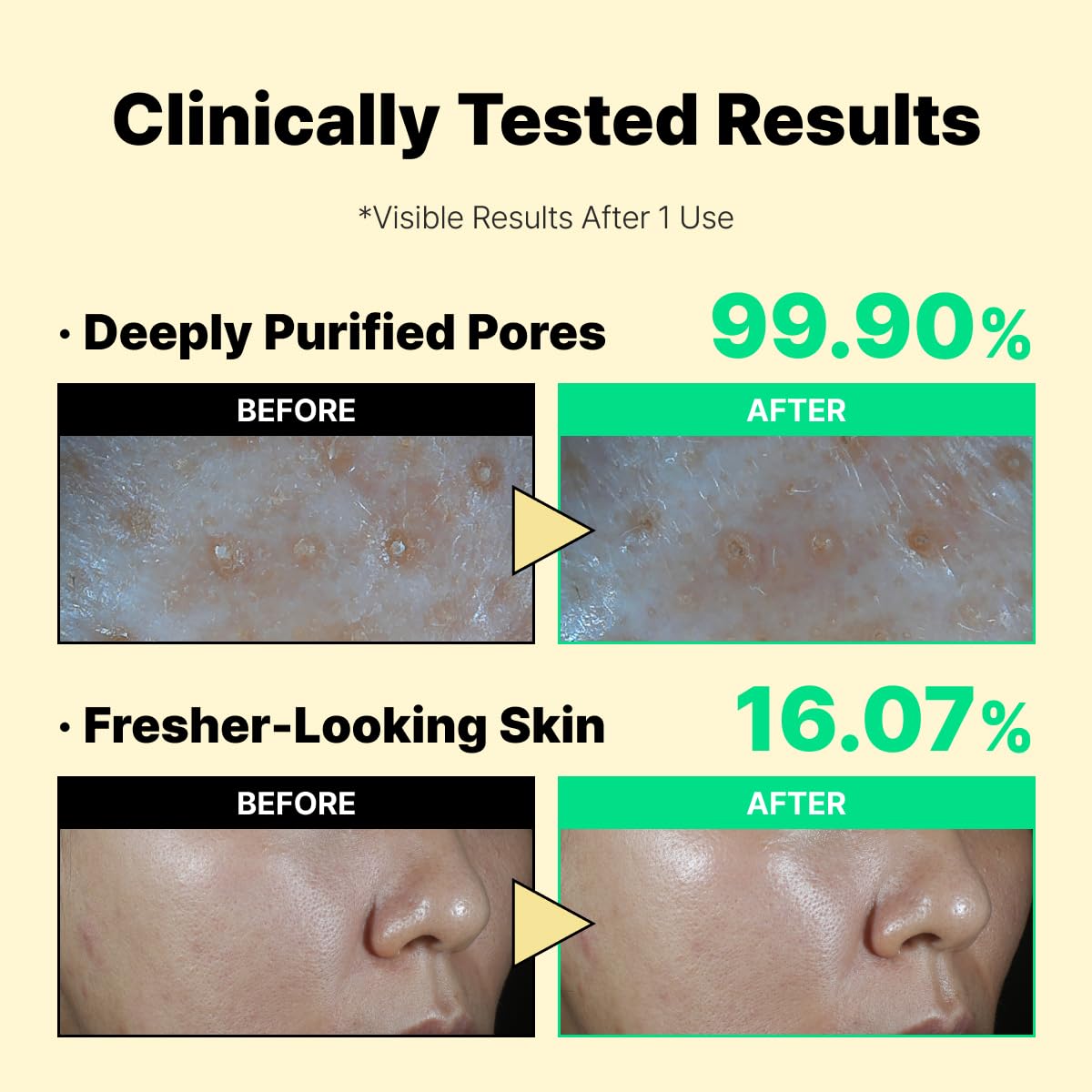 LABIORA rinsing mask under water showing easy wash-off and comfortable finish