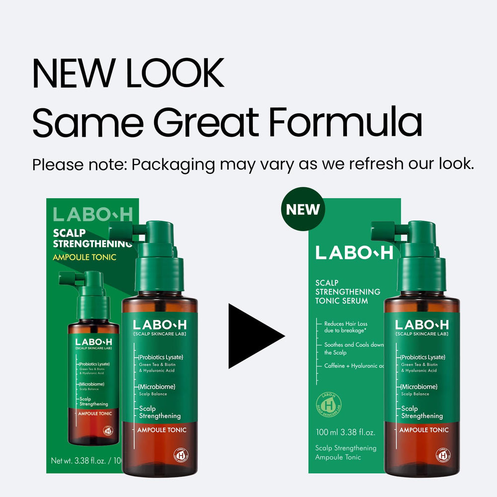 LABO-H styled hair before and after demonstrating improved root volume appearance