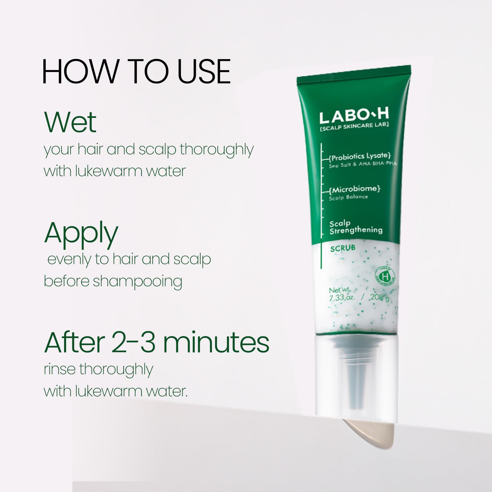 LABO-H label close-up highlighting rosemary and probiotics lysate benefits