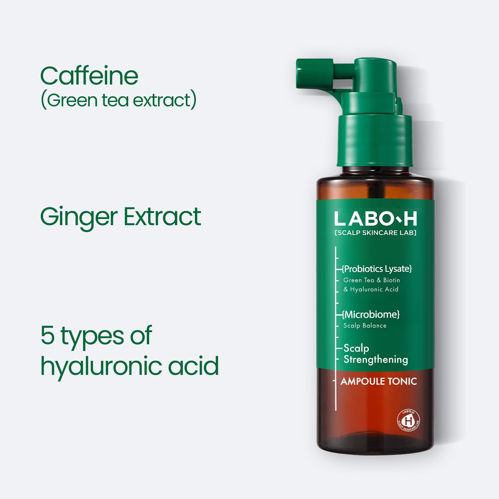 LABO-H being applied to scalp showing targeted root spray for fuller-looking hair