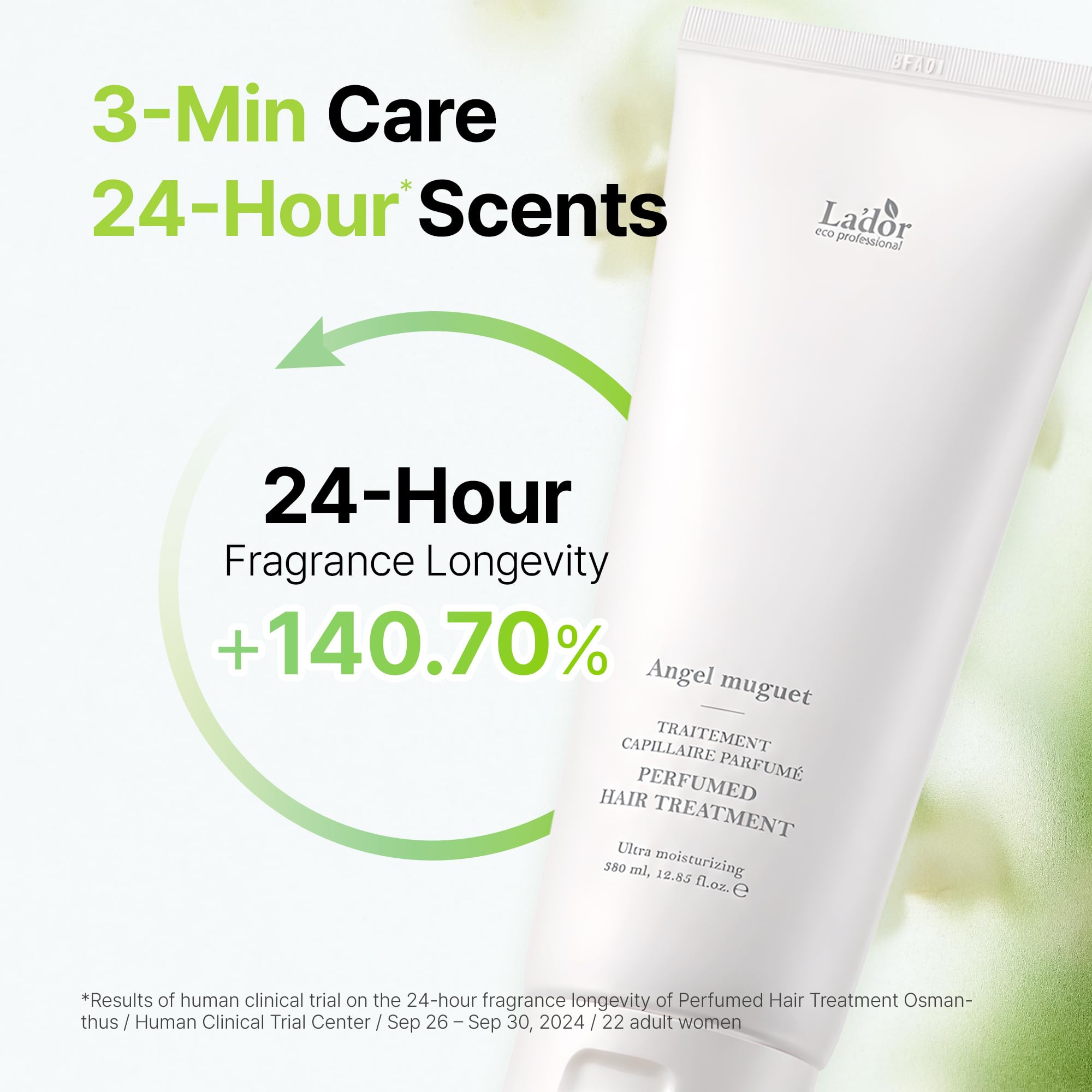 LA'DOR mask being applied in salon showing detangling and smoothness benefit