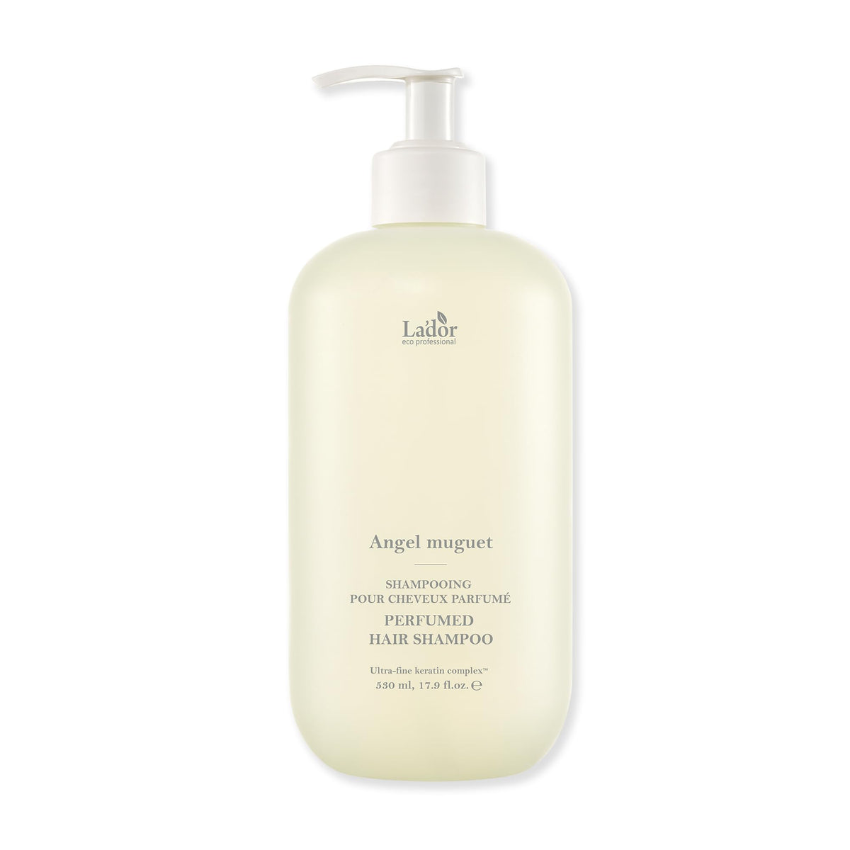 LA'DOR front bottle view showing elegant label and size, promotes brand clarity