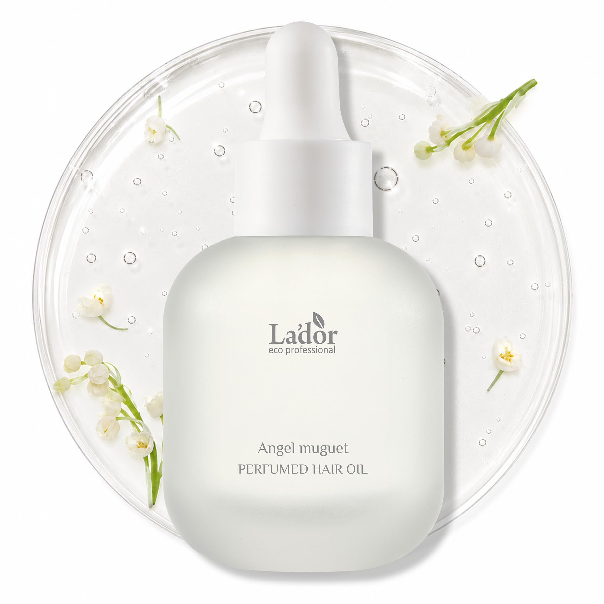 LA'DOR front packaging showing compact perfumed hair oil benefit of travel-friendly conditioning