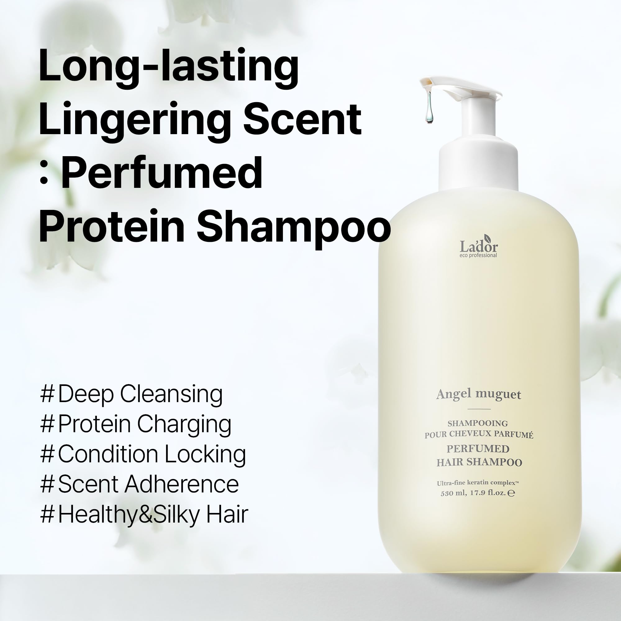 LA'DOR creamy shampoo lather close-up showing smooth texture and conditioning benefit