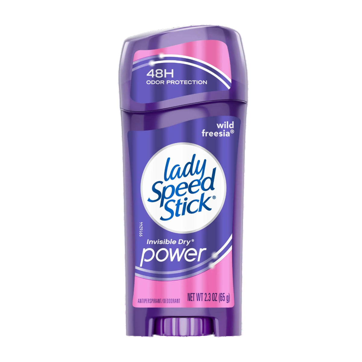 Lady Speed Stick front packaging showing Wild Freesia and benefit of 24-hour protection