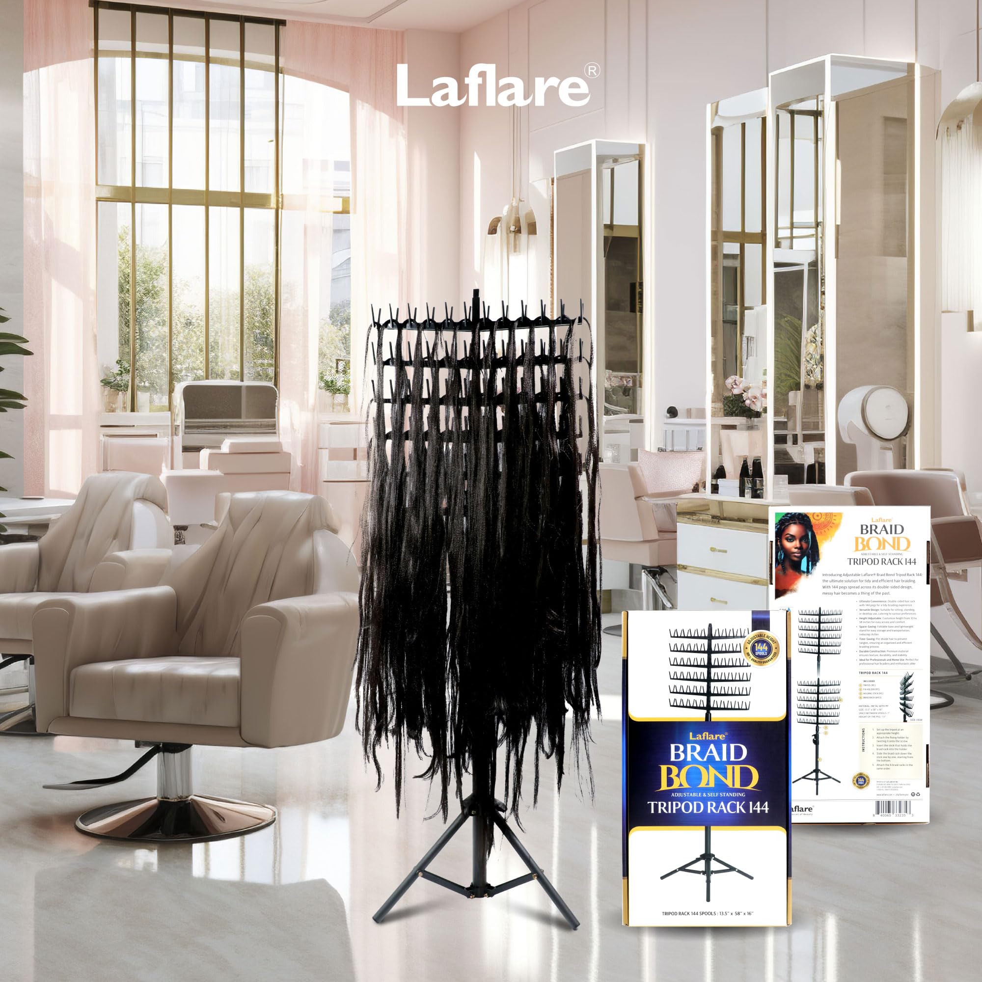 Laflare disassembled compact storage showing portability and space-saving benefit