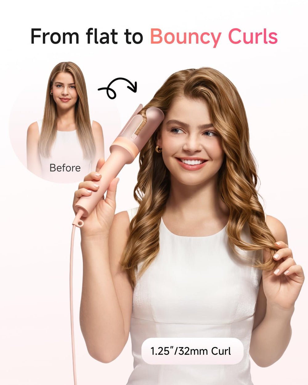 Laifen AUTOCURL close-up of 360° curl chamber delivering even heat for longer-lasting curls