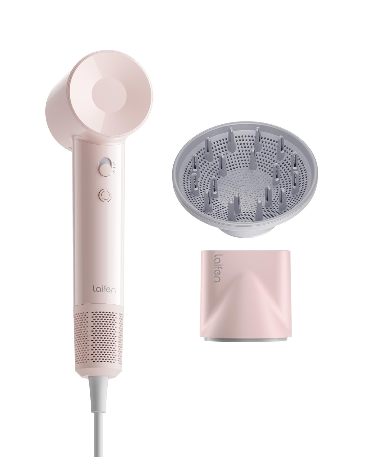 Laifen SE Lite front view showing sleek pink finish and ergonomic grip for comfortable styling