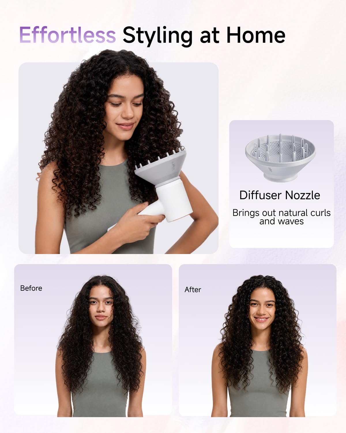 Laifen SE 2 styling a smooth blowout in a bathroom setting for salon-like results benefit
