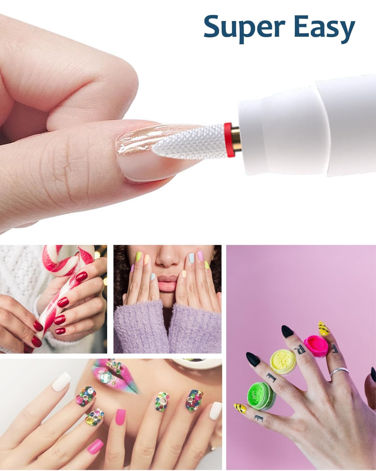 LAIKME drill polishing a nail, illustrating precise smoothing and finish
