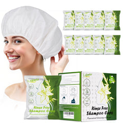 Lajowia front packaging showing ten individually wrapped no-rinse caps and benefits