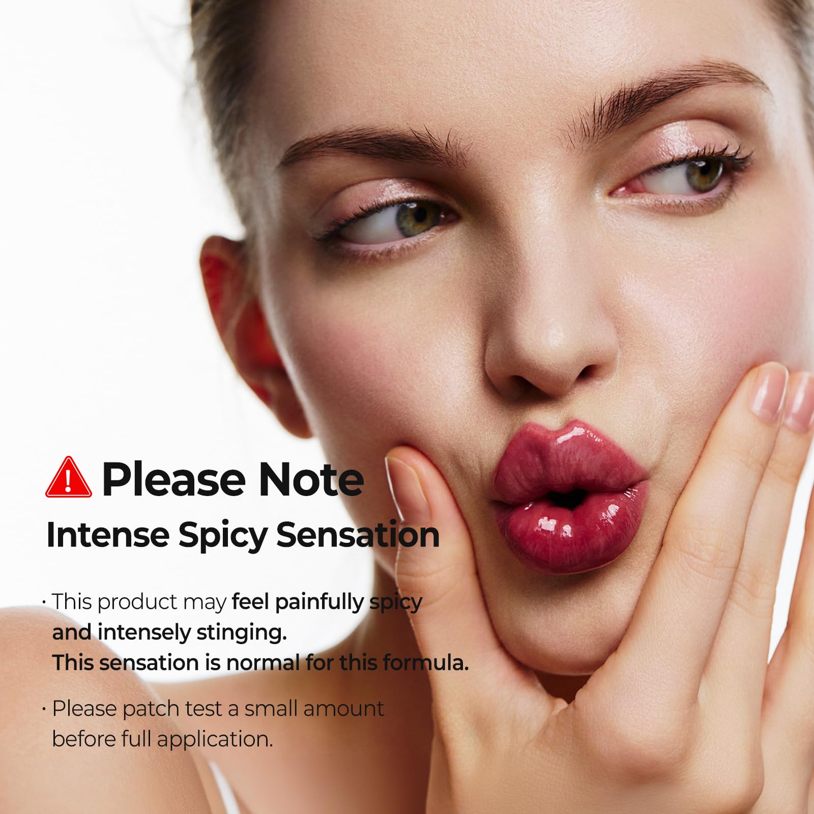 Laka before and after lips showing visible plumping benefit