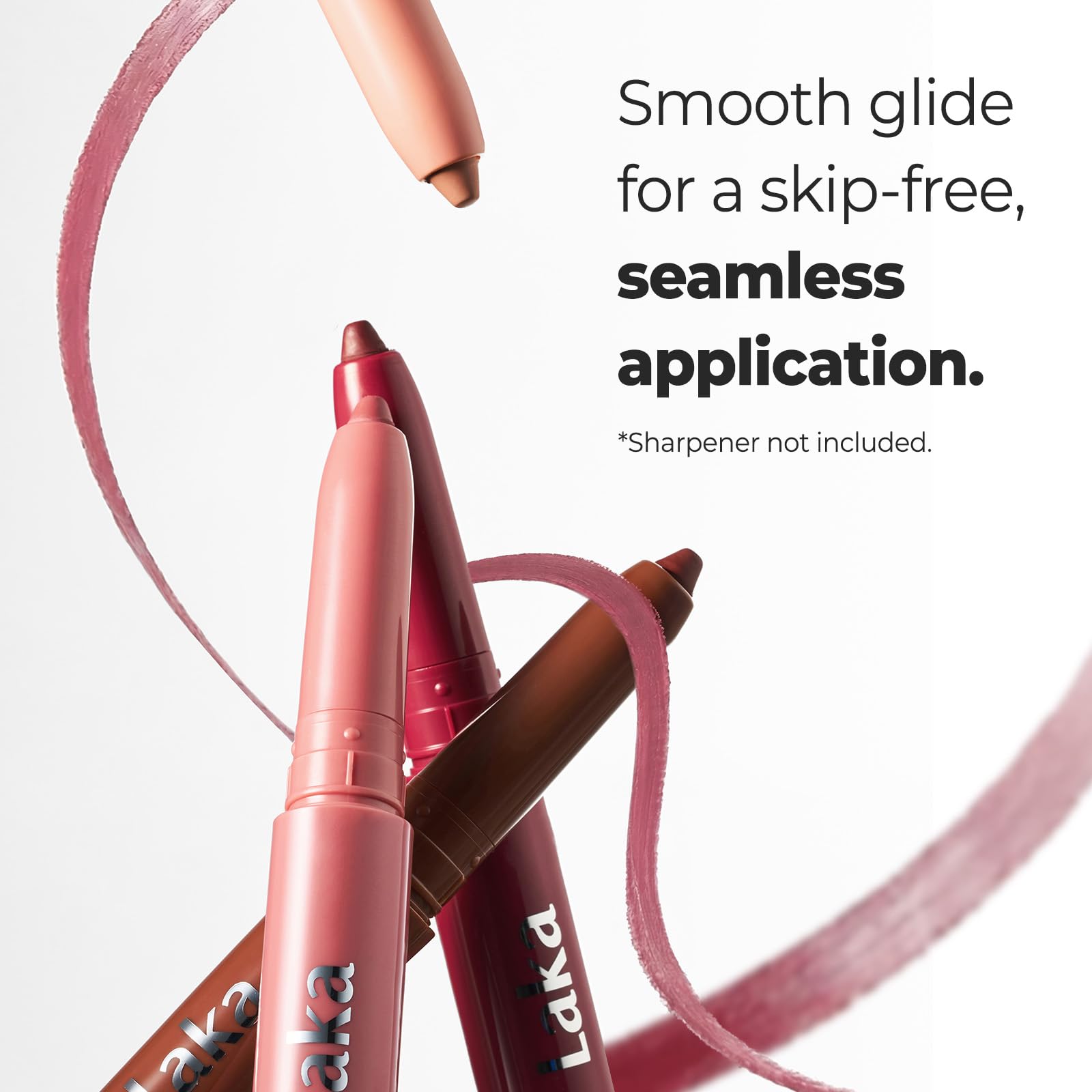 Laka lip liner next to matching lipstick, seamless color coordination