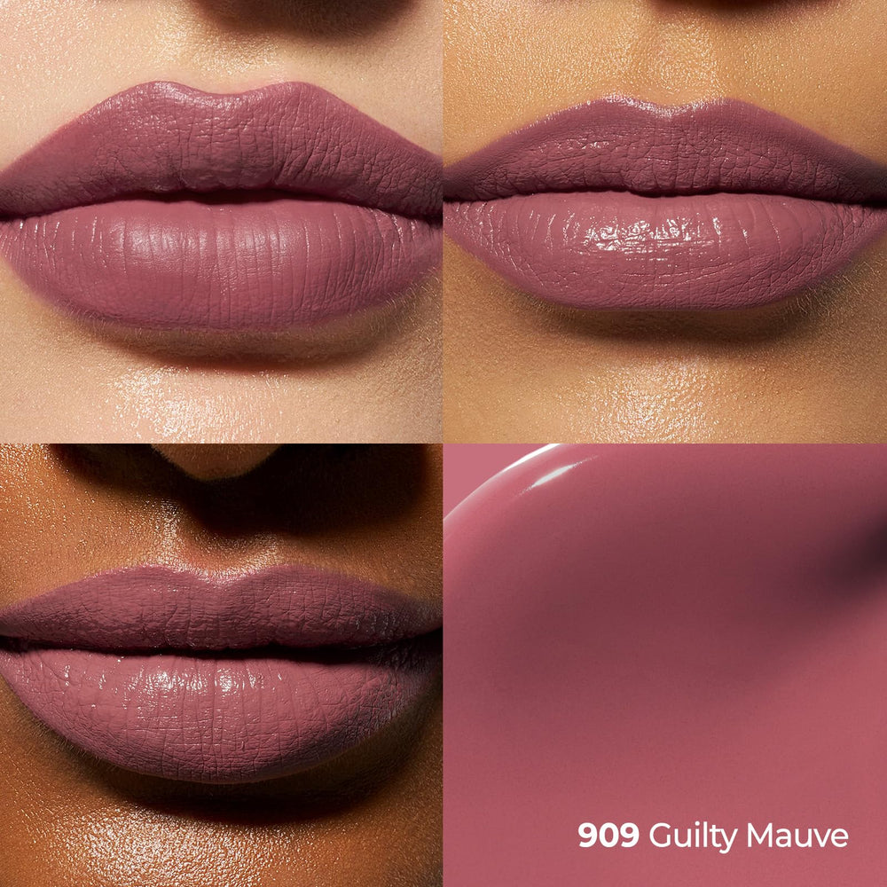Laka application on lips displays cool mauve rose that defines shape