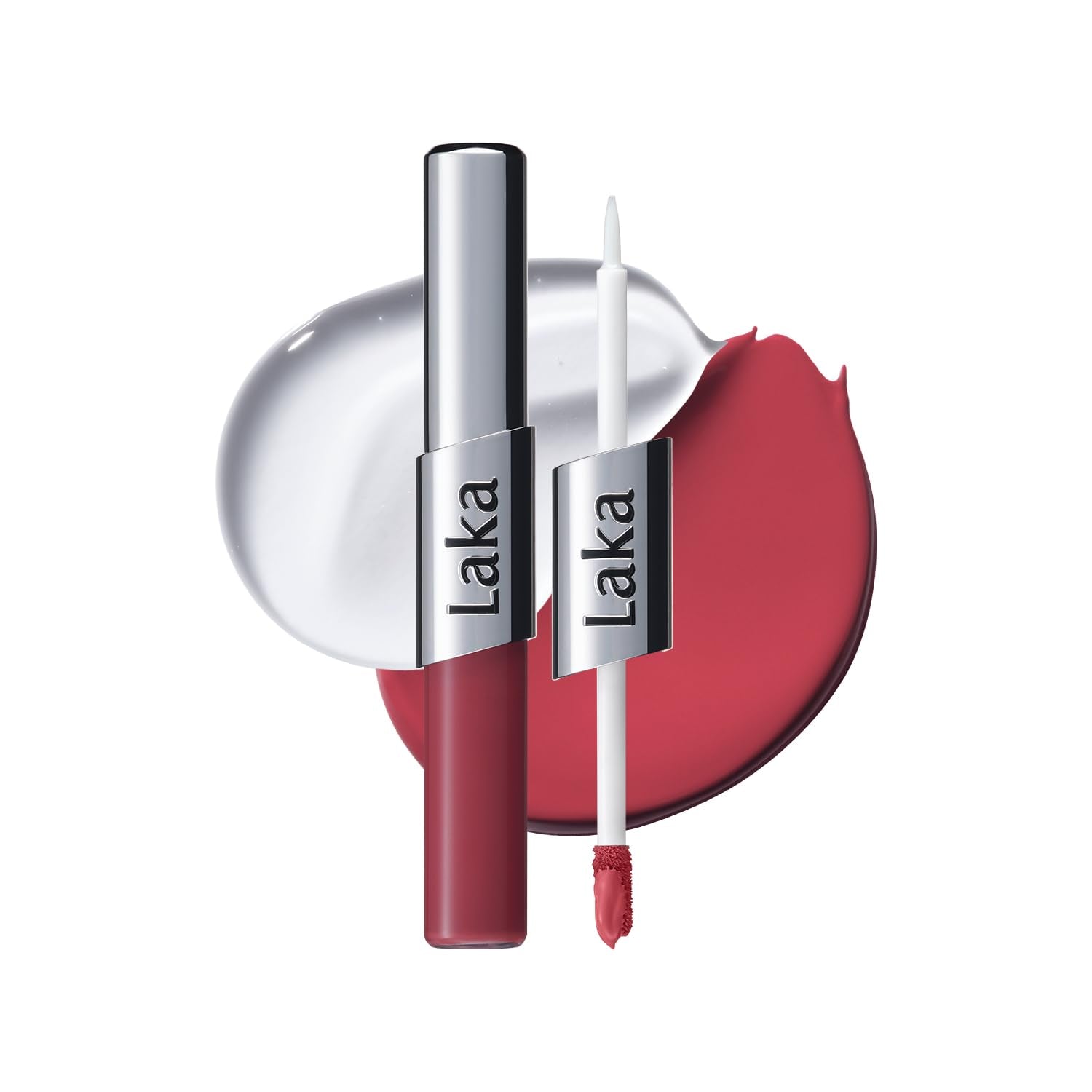 Laka dual-ended pen front view showing both matte and gloss ends for versatility
