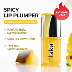Laka gloss applied on lips highlighting instant plumping and shine