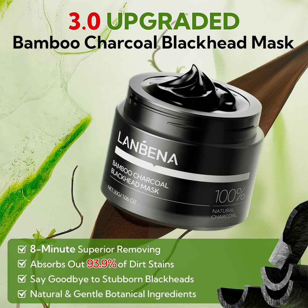 LANBENA ingredient label detail highlighting bamboo charcoal and botanicals