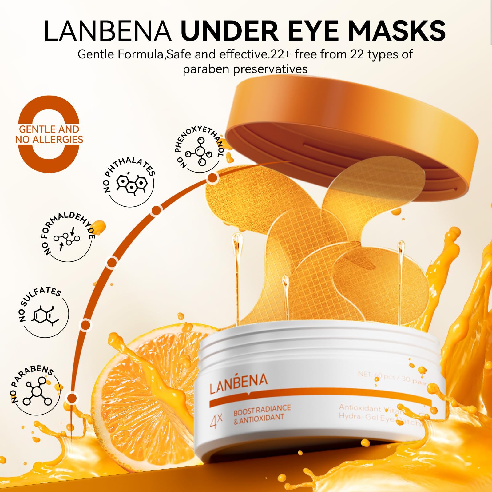 LANBENA patches used on forehead and mouth corners reducing fine lines