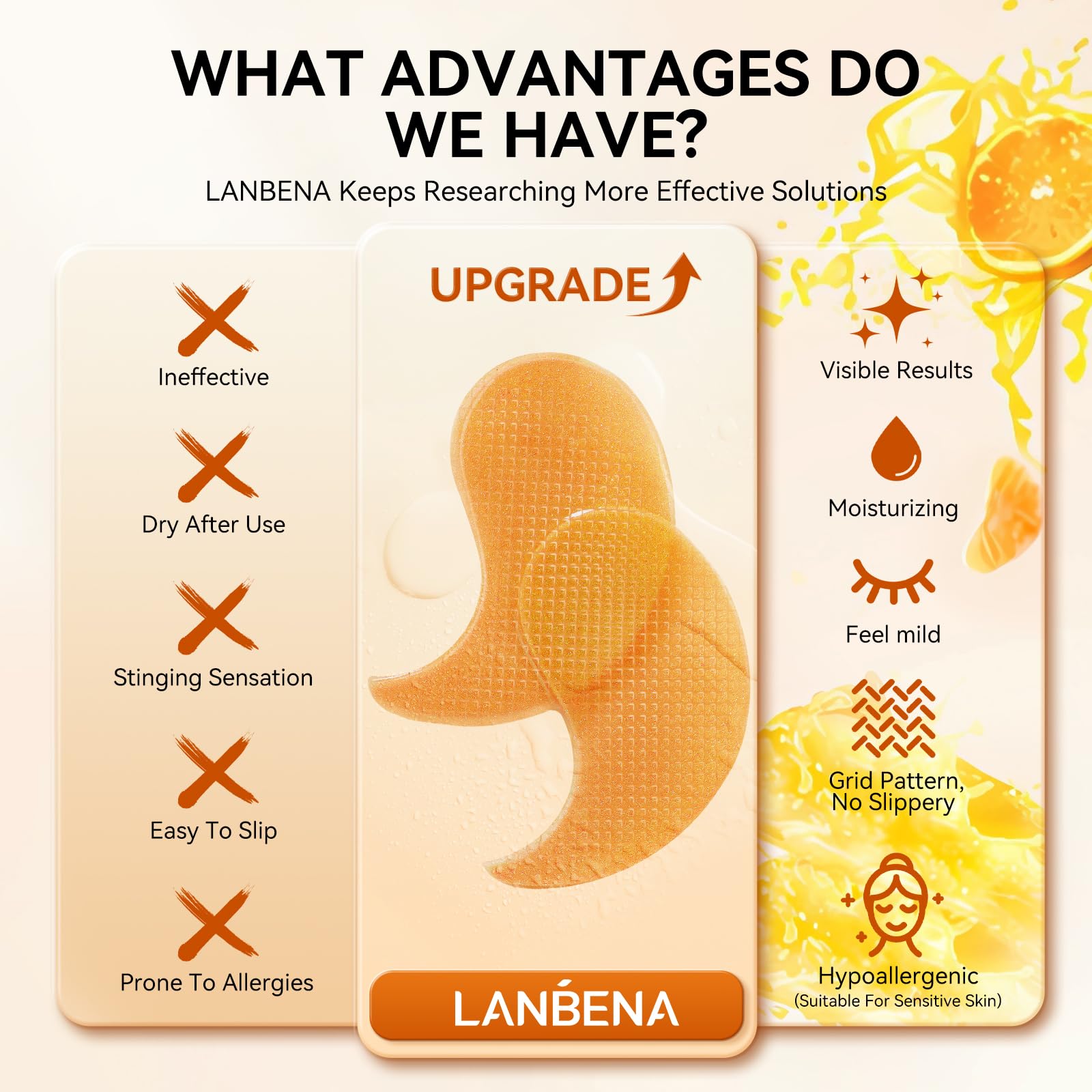LANBENA patch held in hand showing size and fit on skin