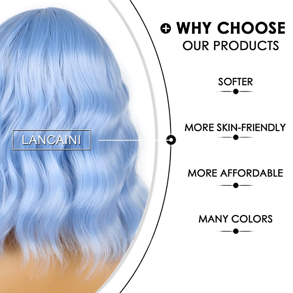 LANCAINI side profile showing shoulder-length scale and layered waves benefit