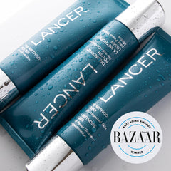 Lancer texture close-up revealing fine mineral particles for gentle exfoliation benefit