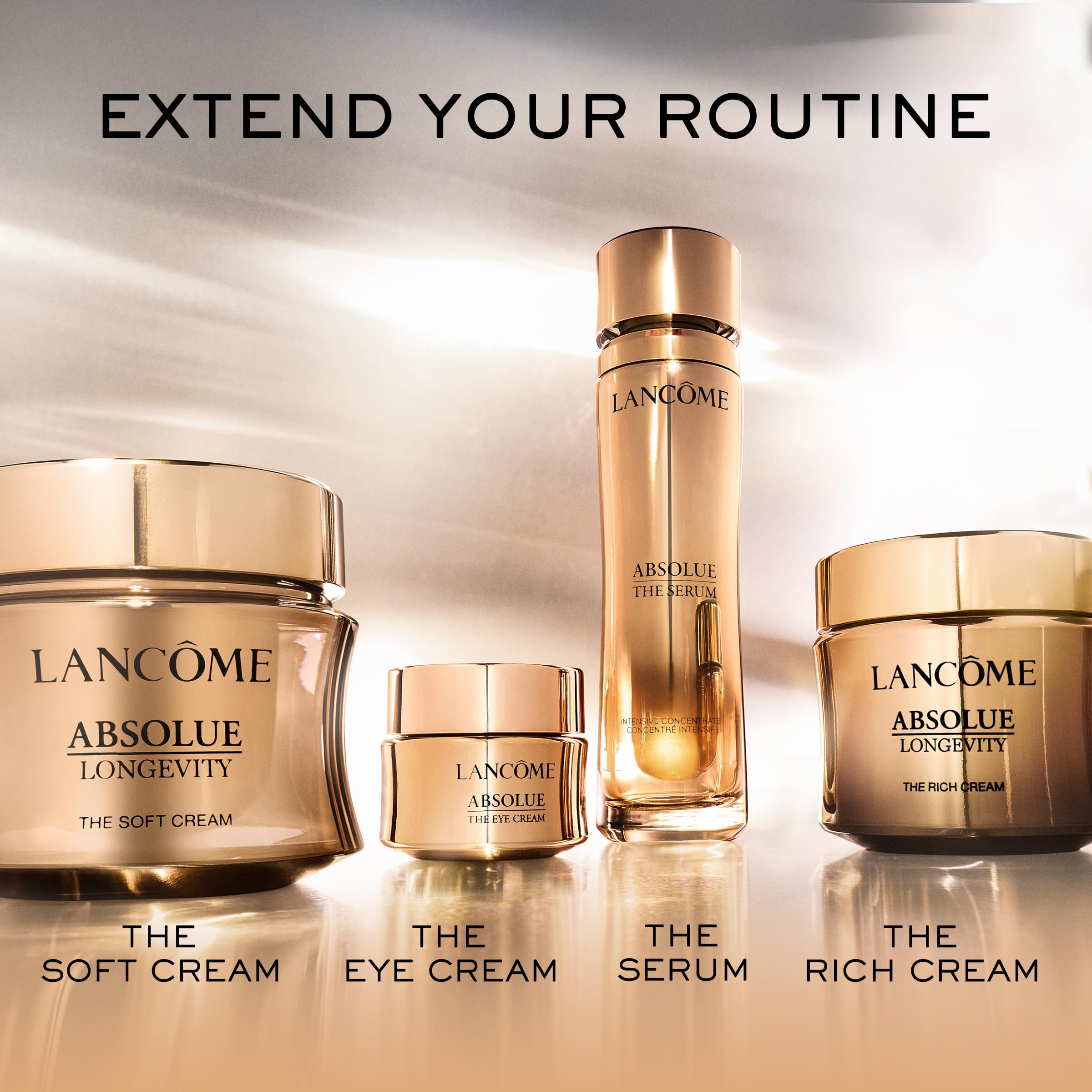 Lancôme Absolue on bathroom vanity in lifestyle scene for daily routine inspiration