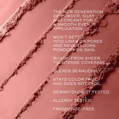 Lancôme close-up of ultra-fine powder texture highlighting smooth blendability
