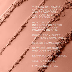 Lancôme powder texture close-up highlighting silky, blendable finish benefit