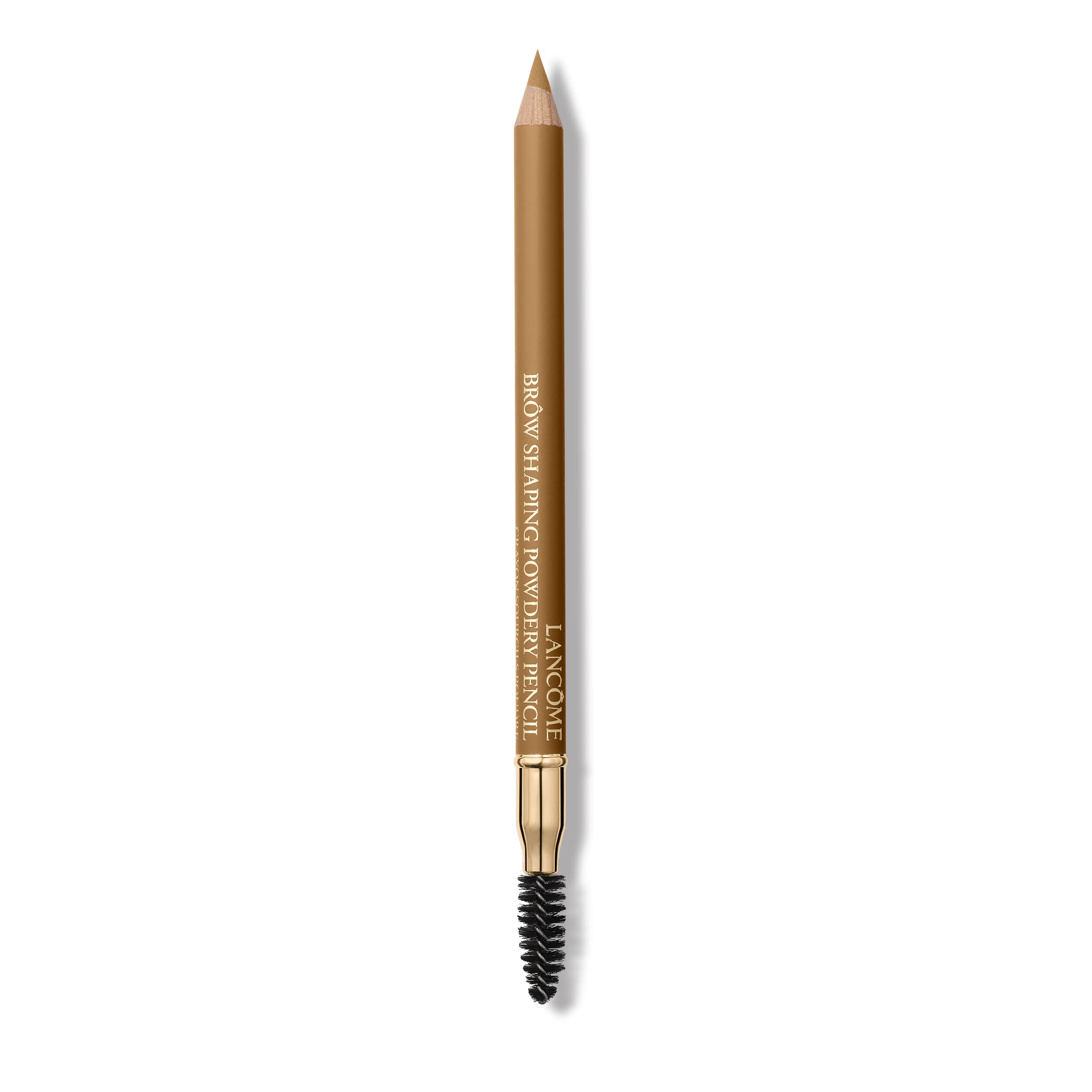 Lancôme brow pencil front packaging showing slim dual-ended design and shade 04 Brown