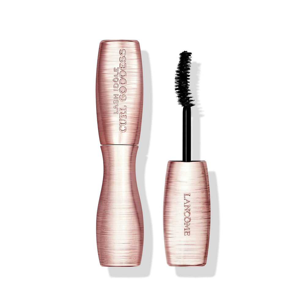 Lancôme front view of travel-size mascara highlighting portability and bold color