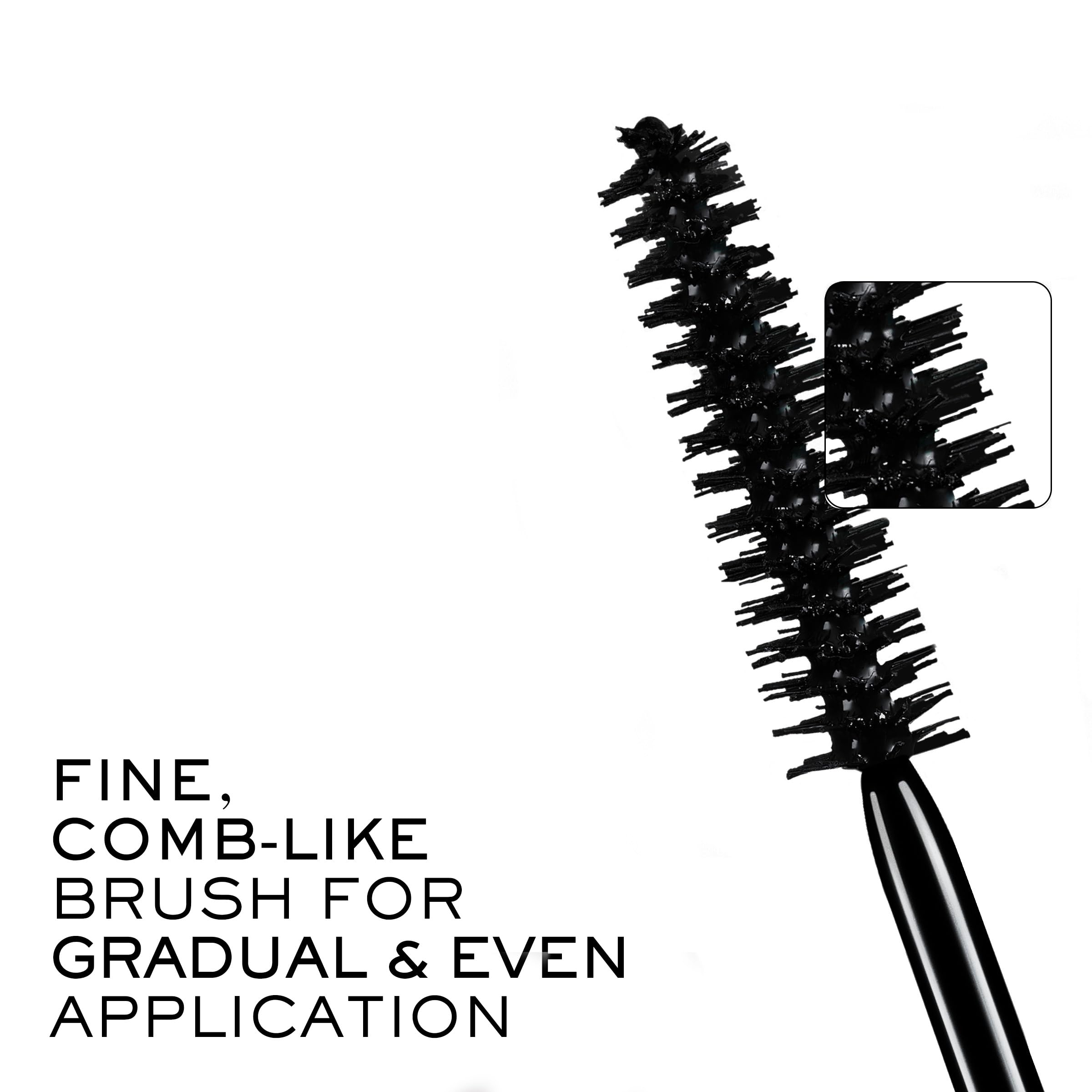 Lancôme Définicils swatch showing smooth black texture for long-lasting wear