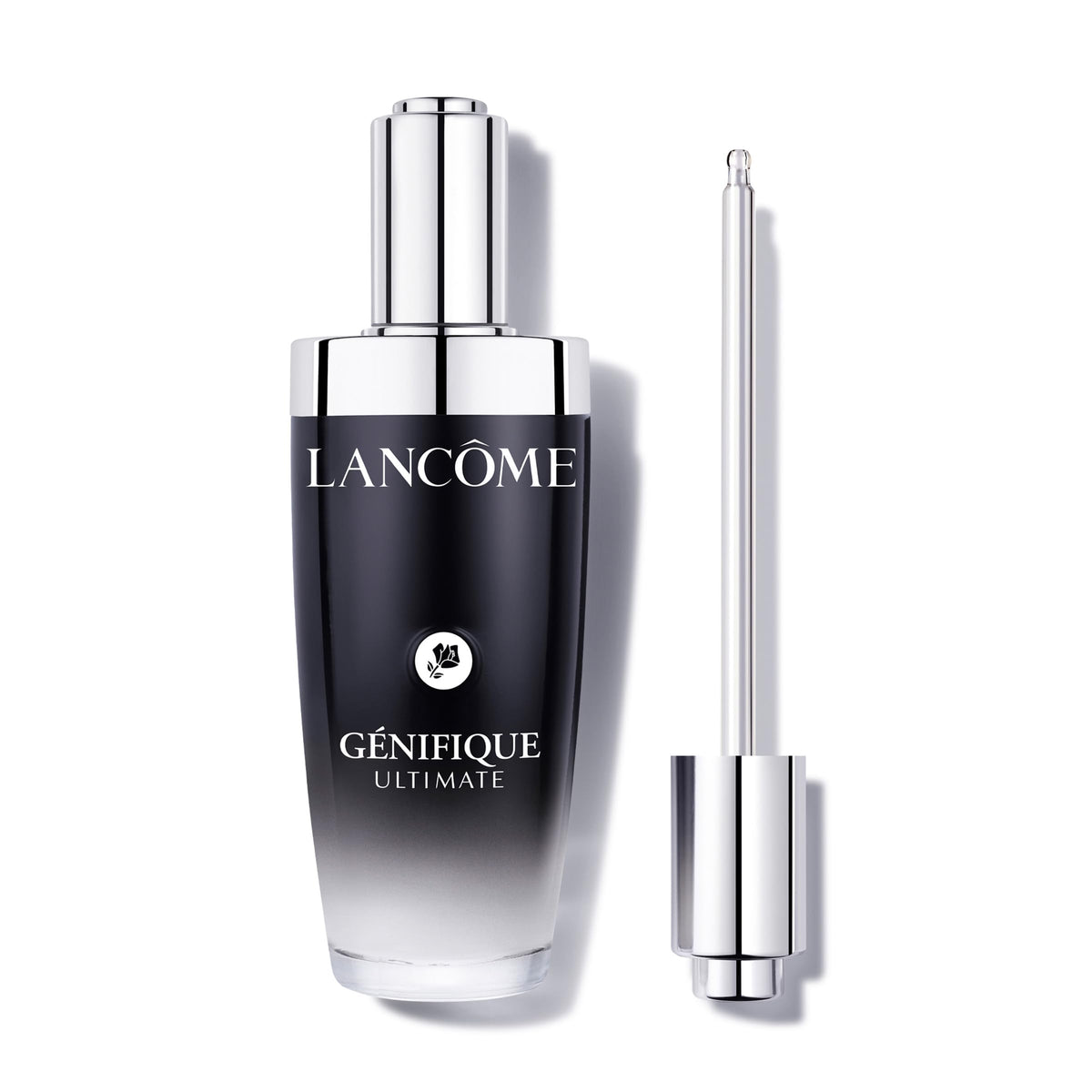 Lancôme bottle front view showcasing elegant design and product prestige