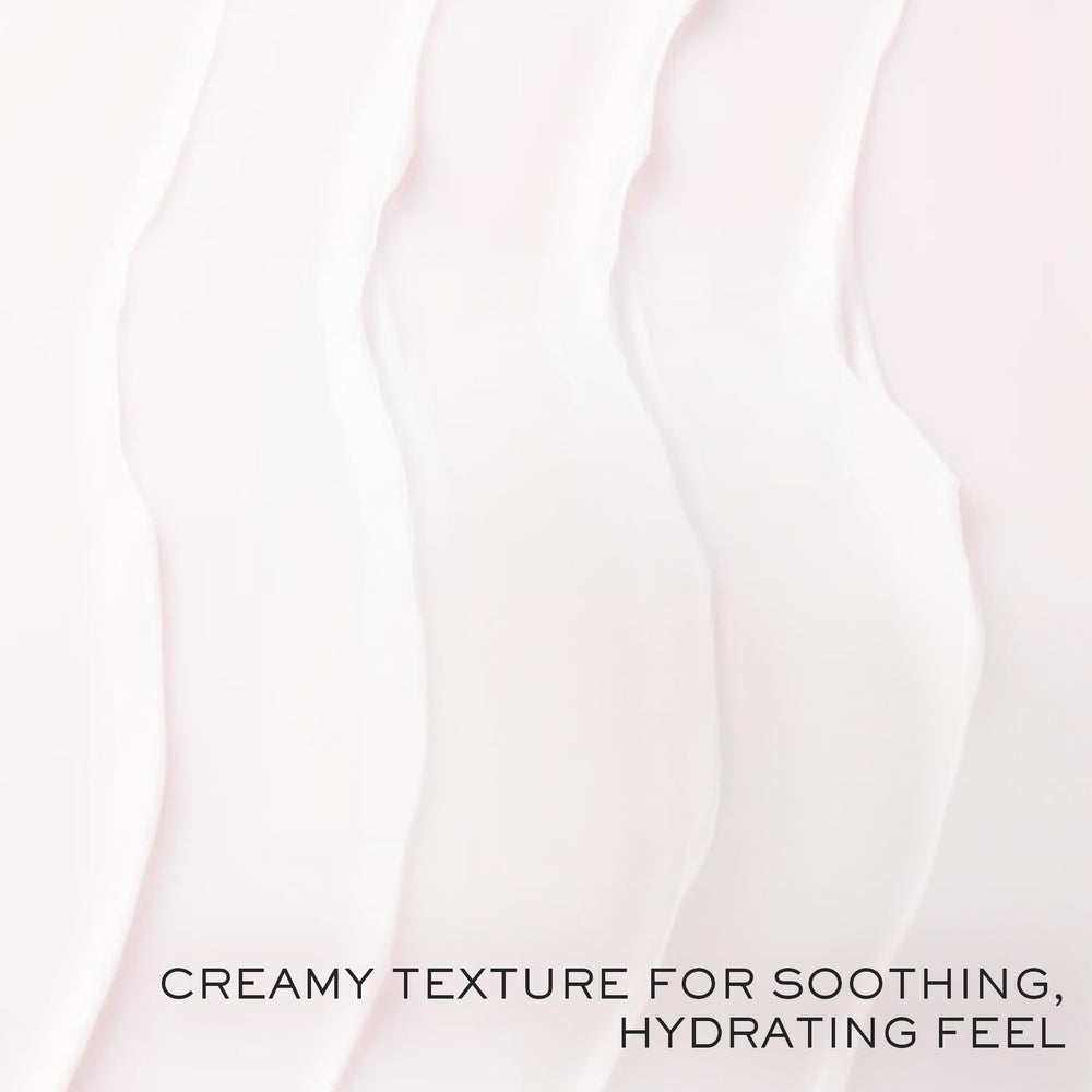 Lancôme jar beside nighttime cleanser in bathroom setting for calming routine