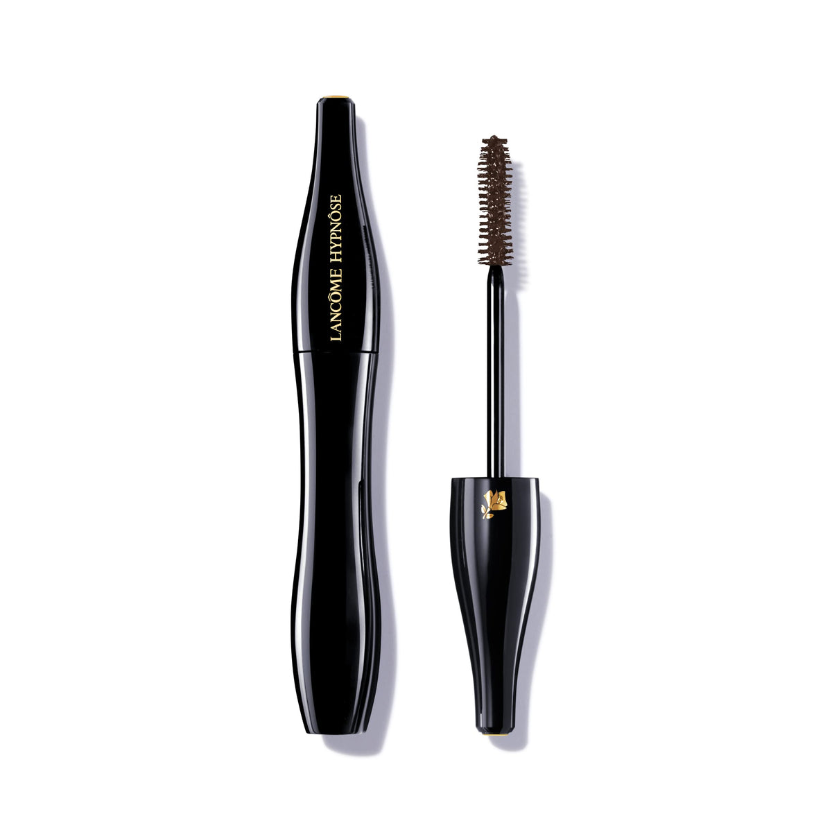 Lancôme mascara brown front packaging showing tube and cap, polished presentation benefit