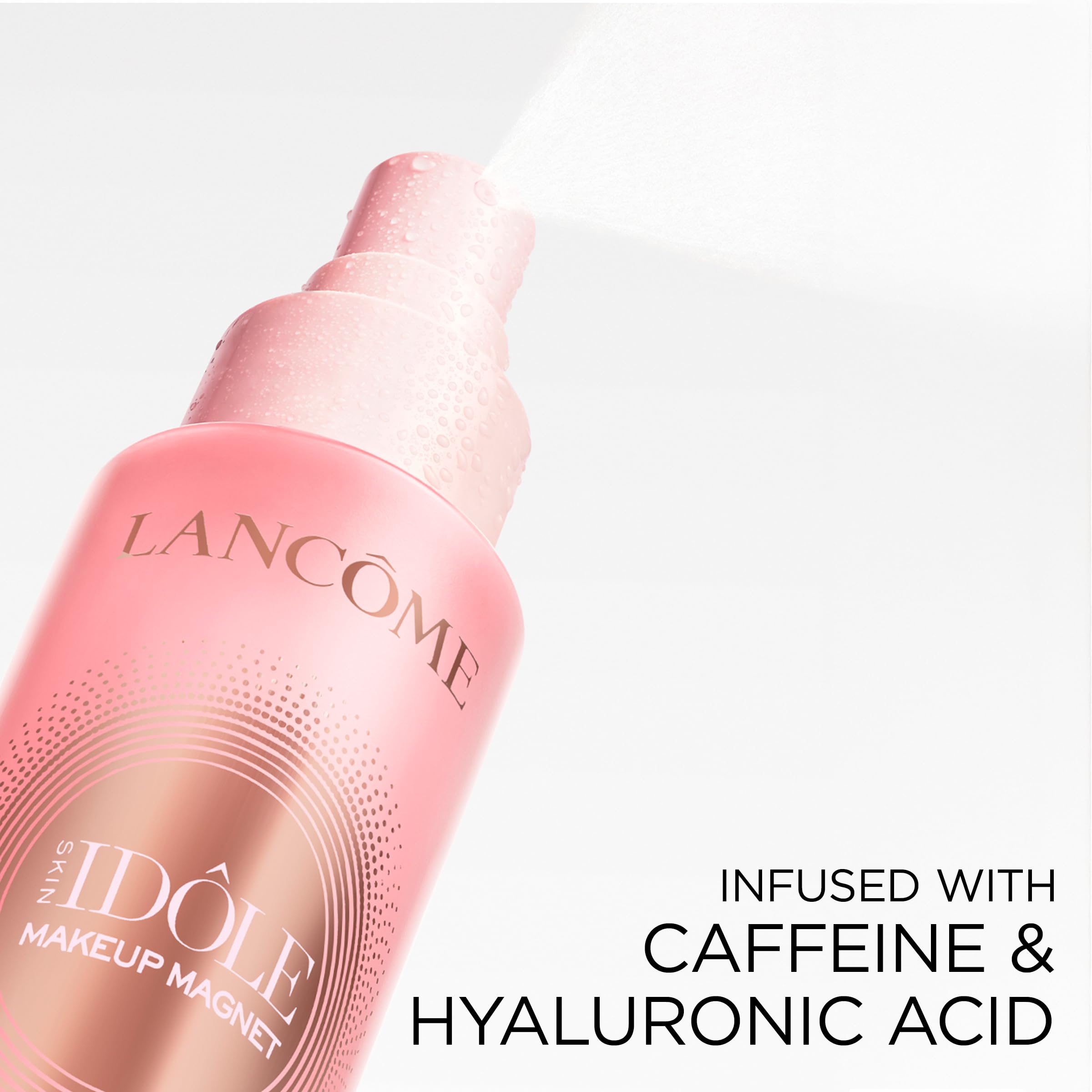 Lancôme bottle on vanity in lifestyle scene suggesting daily routine boost