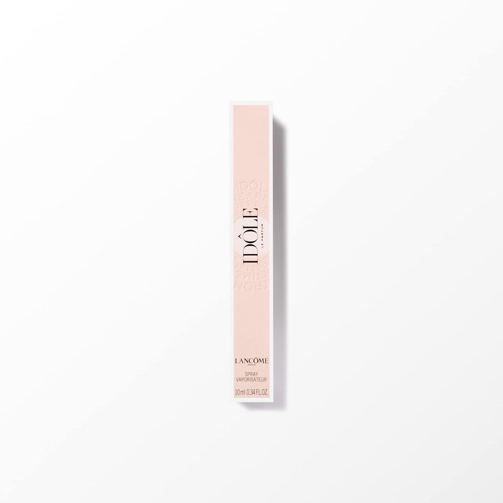 Lancôme Idôle beside a purse showing travel-size convenience and easy portability