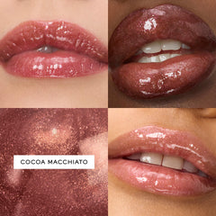 Lancôme gloss texture swirl highlighting creamy shine and cushioned hydration