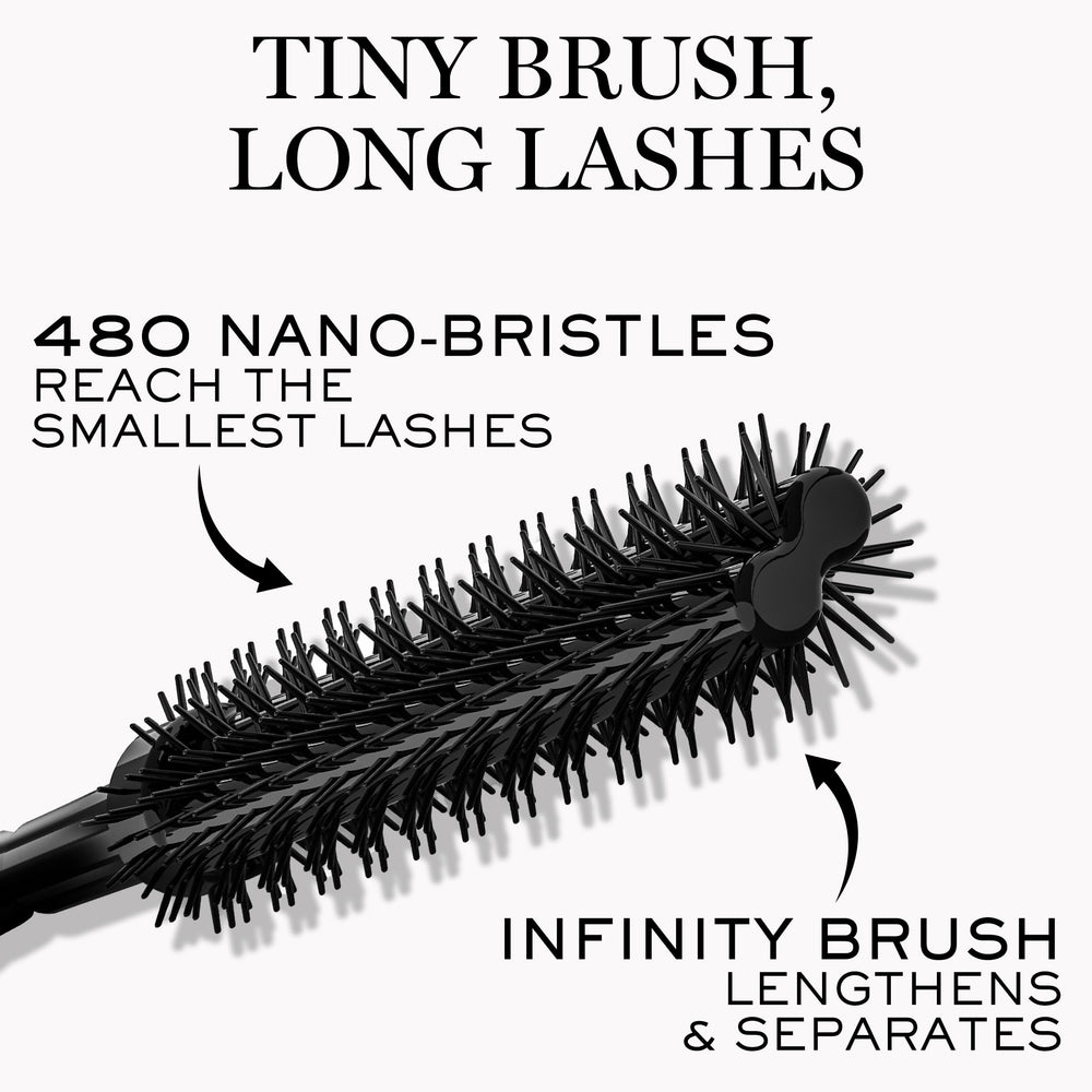 Lancôme nano-bristle brush detail for even root-to-tip application and separation