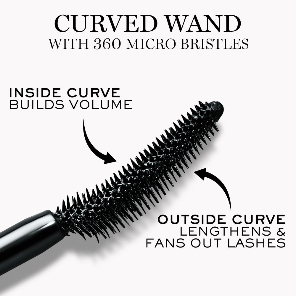 Lancôme Lash Idôle texture swipe displays lightweight gel finish for soft, feathery lashes benefit