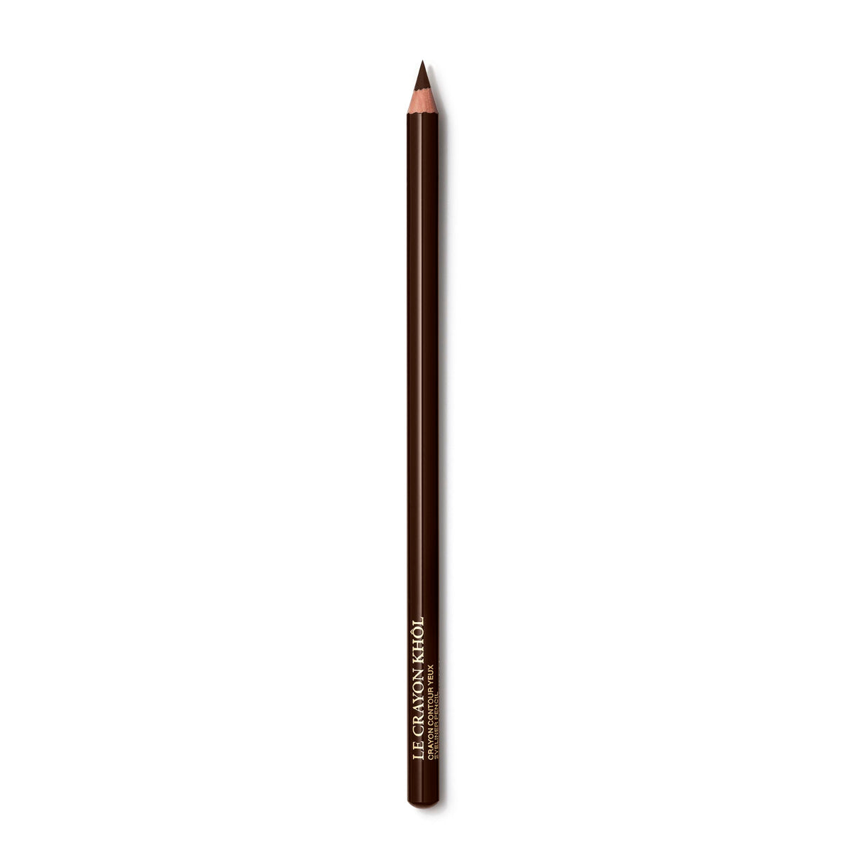 Lancôme Le Crayon Khôl front view showing black coffee pencil and cap, polished presentation and easy application