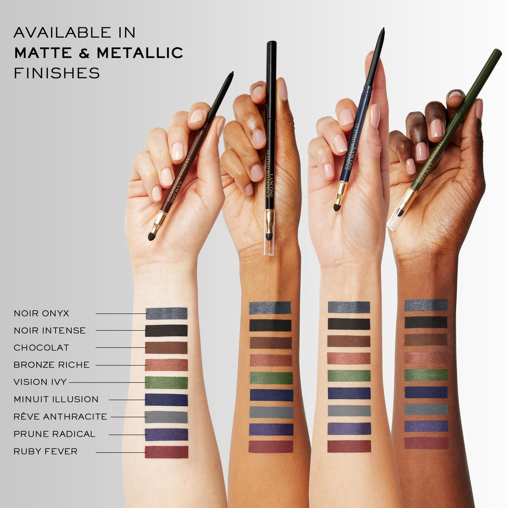 Lancôme Le Stylo texture swatch on arm showing rich pigment and smooth glide