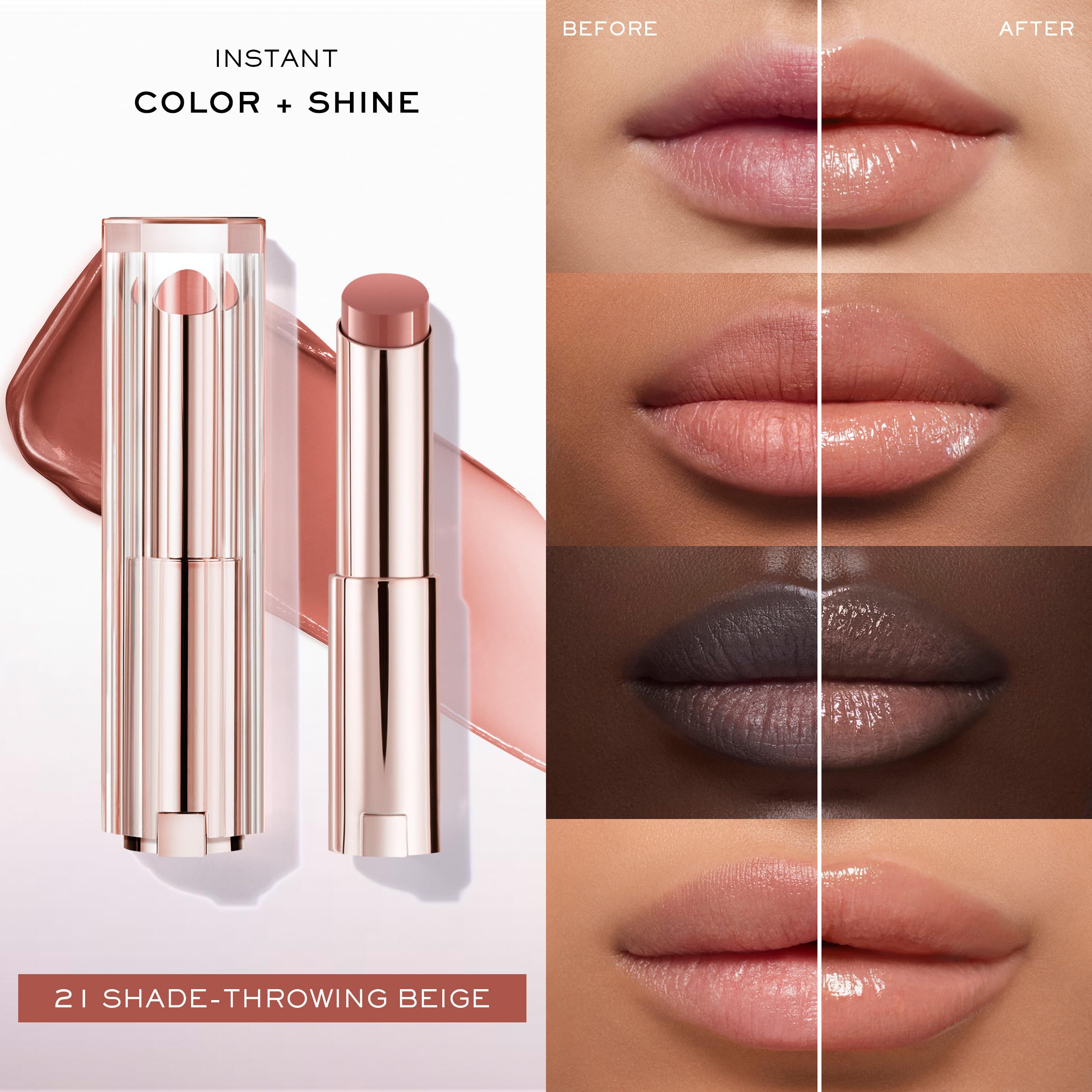 Lancôme close-up of balm texture highlighting smooth, non-sticky finish