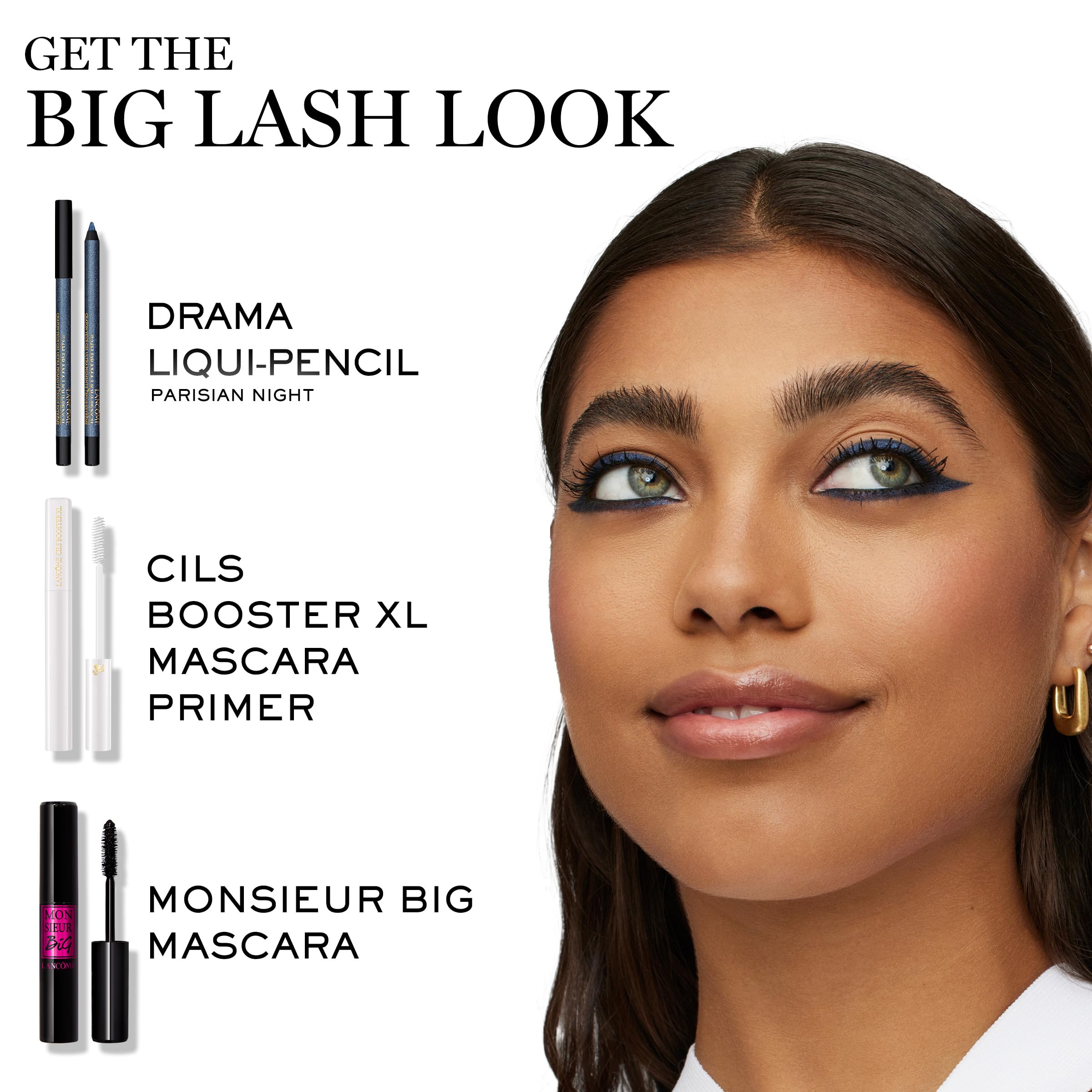 Lancôme lifestyle shot of model wearing bold lashes for dramatic effect