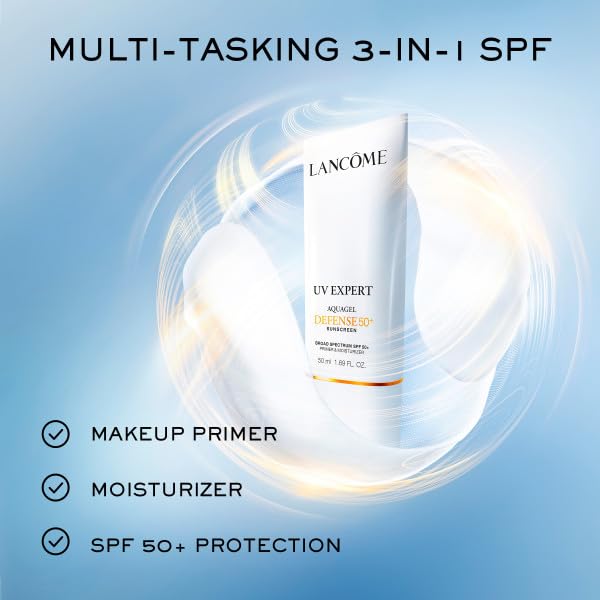 Lancôme pump dispensing gel illustrating easy, controlled application