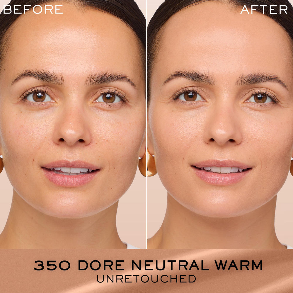 Lancôme Renergie Lift pump dispensing foundation illustrating controlled, mess-free application benefit